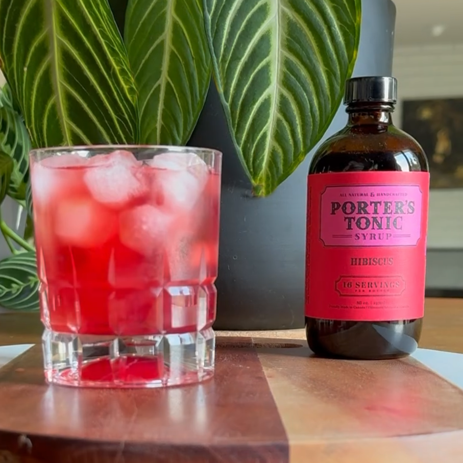 Hibiscus Tequila Sunrise made with Porter’s Tonic Hibiscus
