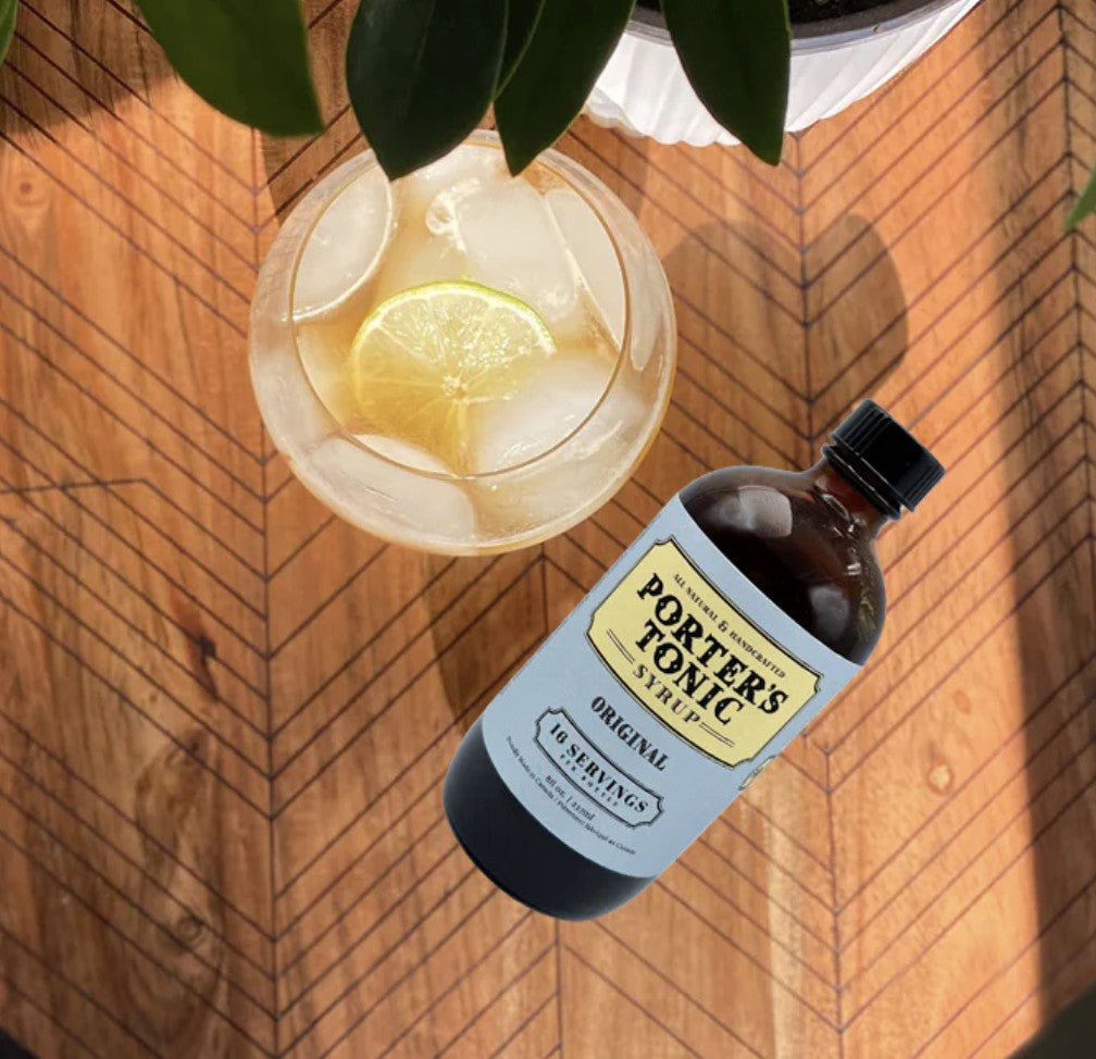 Porter’s Tonic Original beside a gin and tonic