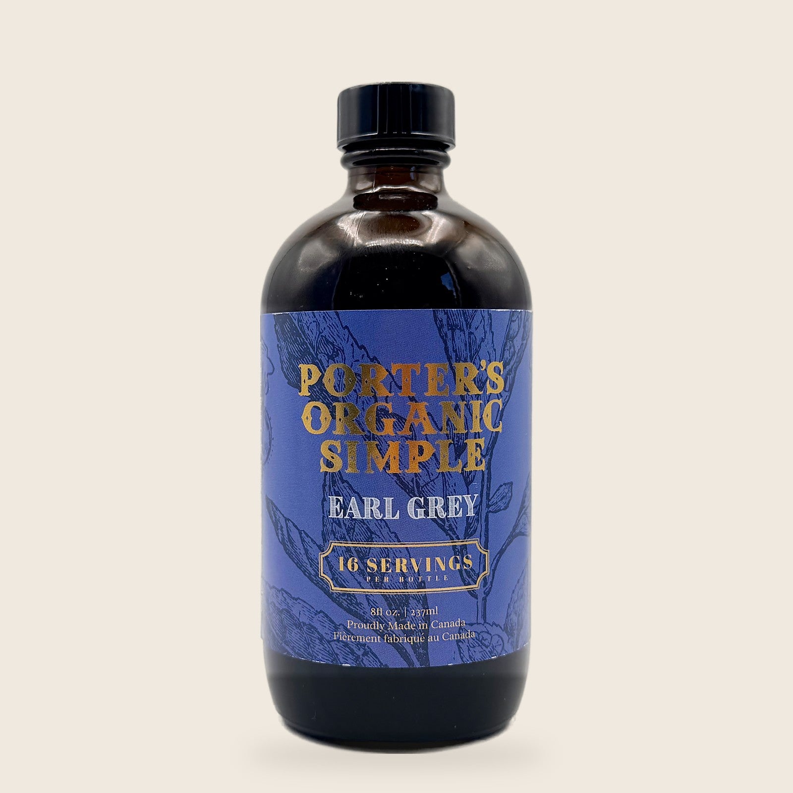 Porter’s Organic Simple Earl Grey bottle